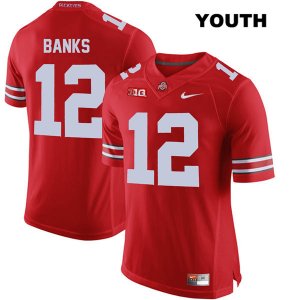 Youth NCAA Ohio State Buckeyes Sevyn Banks #12 College Stitched Authentic Nike Red Football Jersey KJ20E14PE